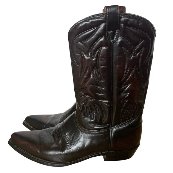 Cowboy Western Leather Boots Genuine Goodyear Welt, Canada, Women's 10.5 E - Picture 2 of 16
